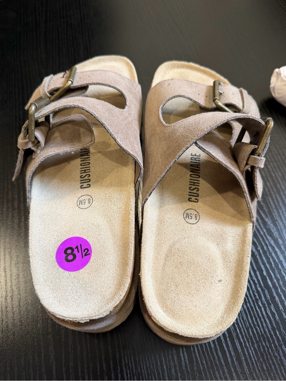 Kids Taupe Double-Buckle Sandals